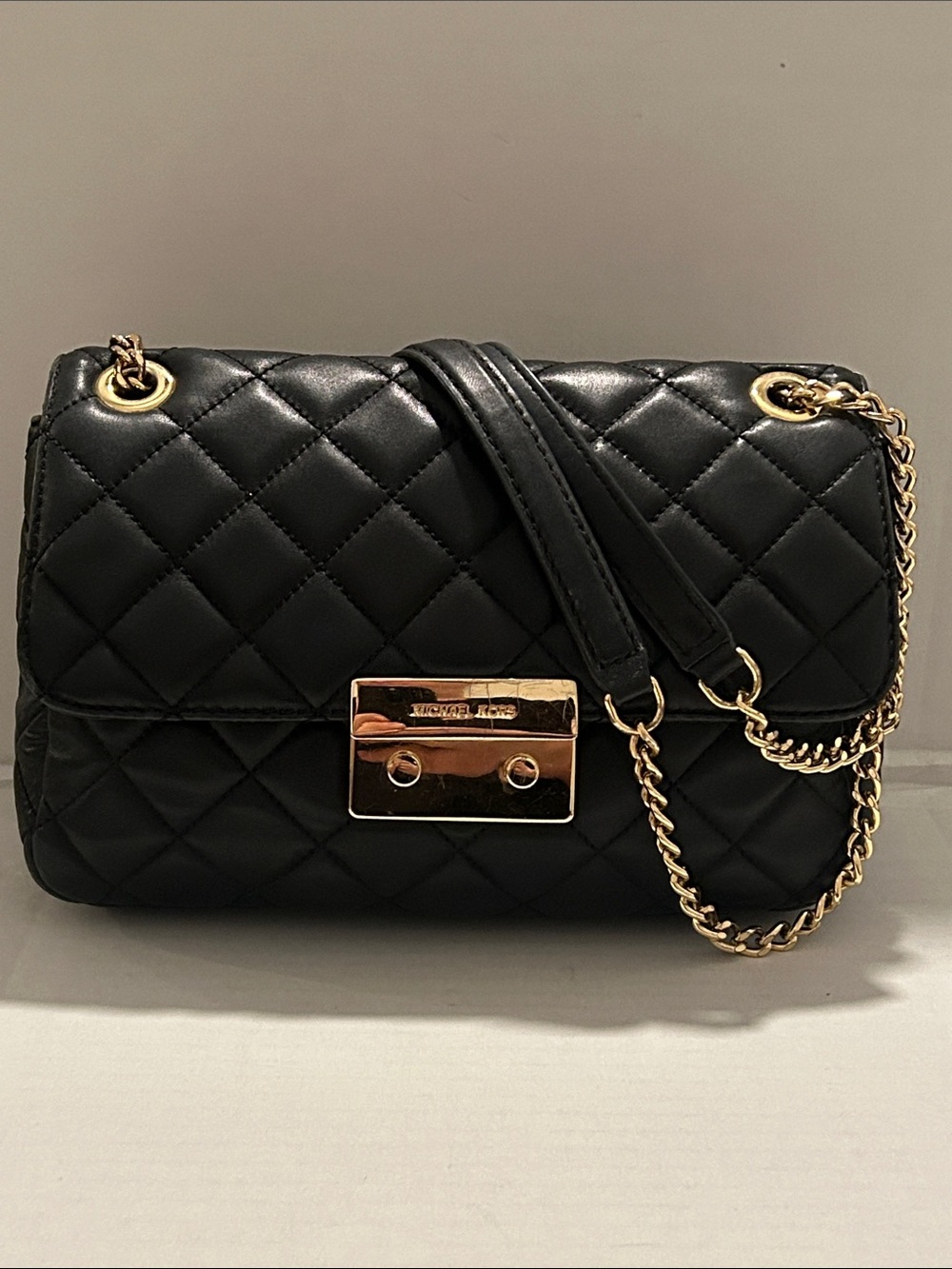 Michael Kors Sloan quilted black leather shoulder bag crossbody